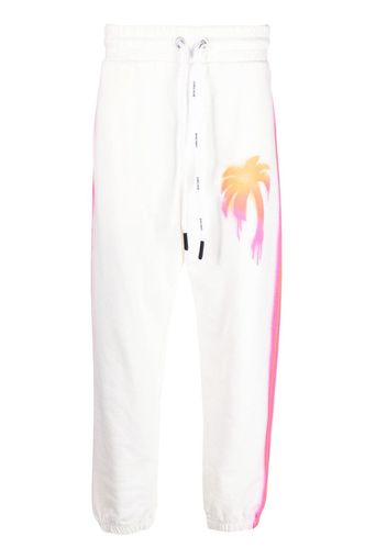 Palm Angels Sprayed Palm cotton track pants - Bianco