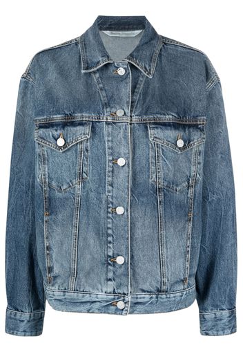 Palm Angels sunrise-print denim jacket - Blu