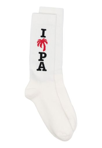 Palm Angels I Love PA ankle socks - Bianco