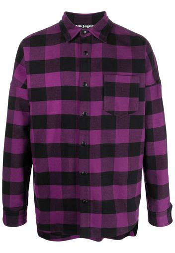 Palm Angels check-print cotton shirt - Viola