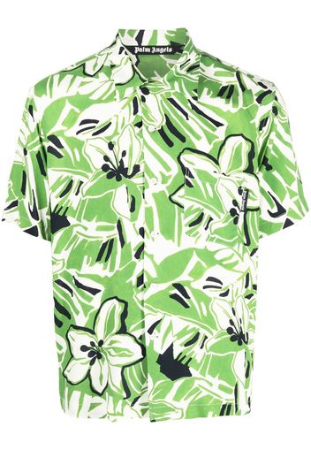 Palm Angels floral-print short-sleeved shirt - Verde