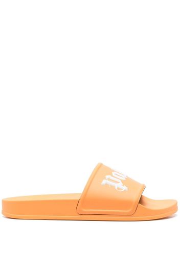 Palm Angels logo-embossed slides - Arancione