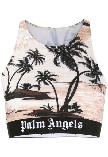 Palm Angels top sportivo con stampa - Toni neutri