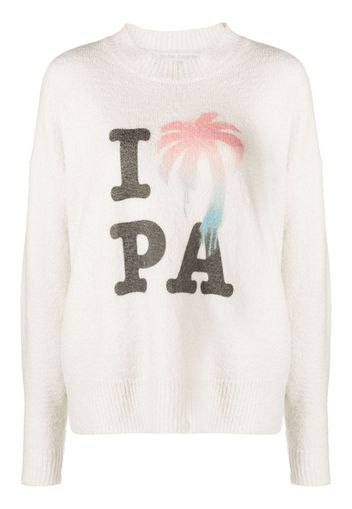 Palm Angels I Love PA knitted jumper - Bianco