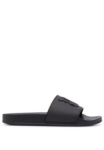 Palm Angels embossed monogram slides - Nero