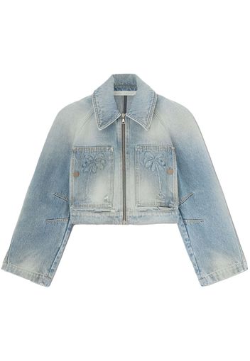 Palm Angels Giacca denim Paris crop - Blu