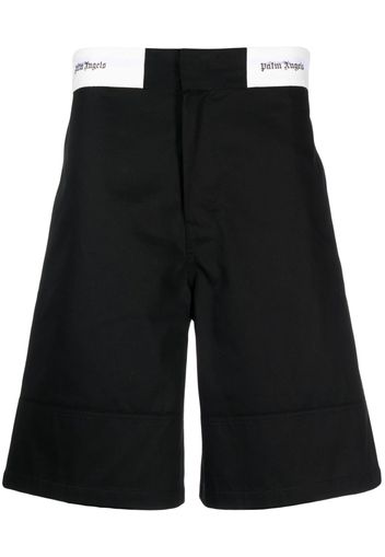 Palm Angels logo-waistband tailored shorts - Nero