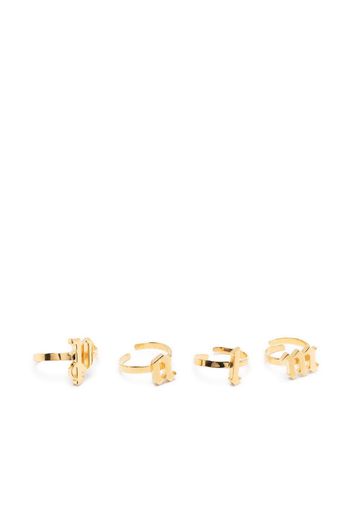 Palm Angels gold-tone 4-ring set - GOLD GOLD