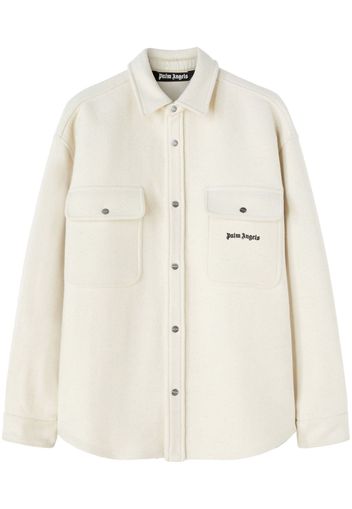 Palm Angels Giacca-camicia con ricamo - Bianco