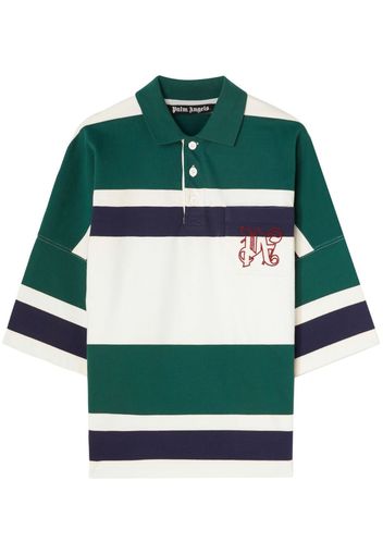 Palm Angels Polo con ricamo monogramma - Verde