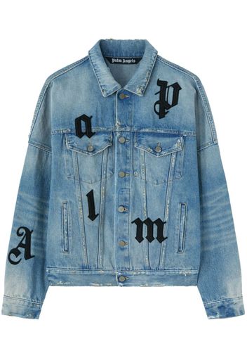 Palm Angels Giacca denim con applicazione - Blu