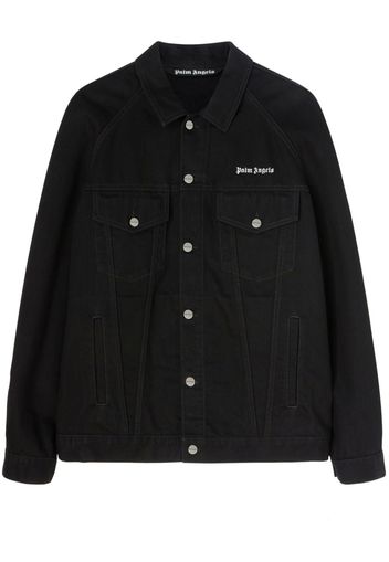 Palm Angels Giacca denim con ricamo - Nero