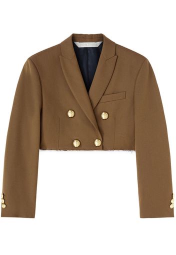 Palm Angels Blazer doppiopetto crop - Marrone