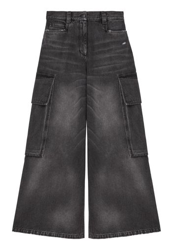 Palm Angels Jeans a gamba ampia - Nero