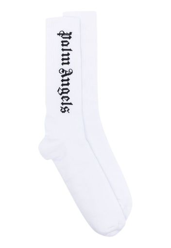 Palm Angels intarsia-knit logo socks - Bianco