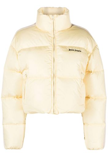 Palm Angels logo-embroidered puffer jacket - Giallo