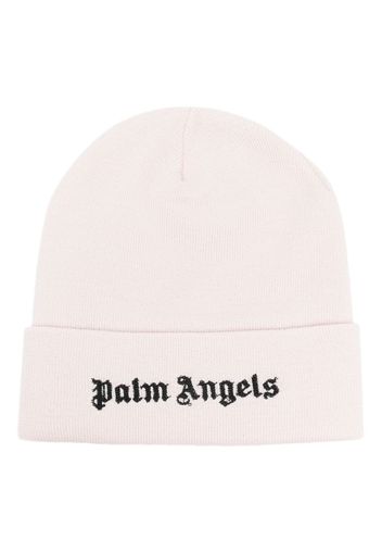 Palm Angels logo-embroidered wool beanie - Rosa