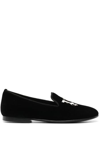 Palm Angels logo-embroidered loafers - Nero