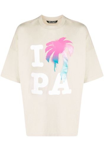 Palm Angels T-shirt I Love PA con stampa - Toni neutri