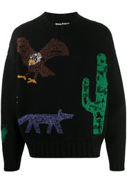 NEW FOLK ALLOVER SWEATER BLACK MULTICOL