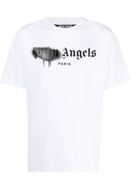 Palm Angels PARIS SPRAYED LOGO TEE WHITE BLACK - Bianco