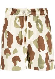 Palm Angels camouflage-print drawstring shorts - Toni neutri