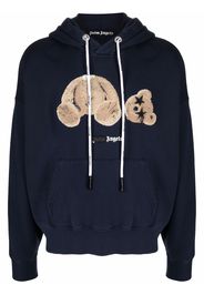 Palm Angels SPRAY PALM ANGELS BEAR HOODY NAVY BLUE