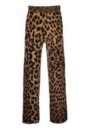 PALM ANGELS animalier brushed track pants - Marrone