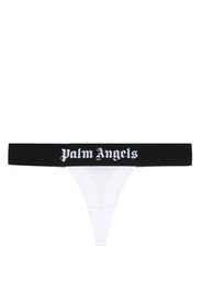 Palm Angels logo-trim stretch-cotton thong - Bianco