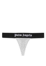 Palm Angels logo-trim stretch-cotton thong - Grigio