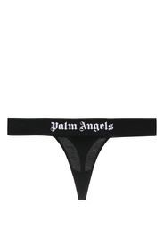 Palm Angels logo-trim stretch-cotton thong - Nero