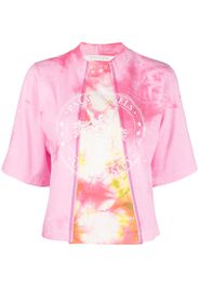 Palm Angels College tie-dye cropped T-shirt - Rosa