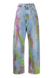 Palm Angels tie-dye wide-leg jeans - Blu