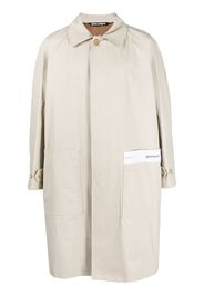 Palm Angels logo cotton trench coat - Toni neutri