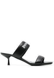 Palm Angels 45mm logo band leather mules - Nero