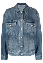 Palm Angels sunrise-print denim jacket - Blu