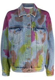 Palm Angels tie-dye denim jacket - Blu