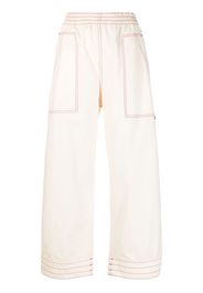 Palm Angels contrast-stitch wide-leg track pants - Toni neutri