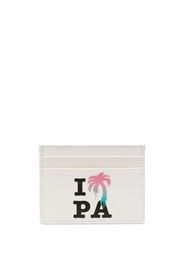 Palm Angels I Love PA leather cardholder - Bianco