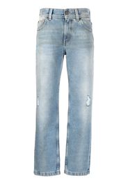 Palm Angels distressed-effect straight-leg jeans - Blu