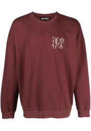 Palm Angels PA Monogram-embroidered cotton sweatshirt - Rosso