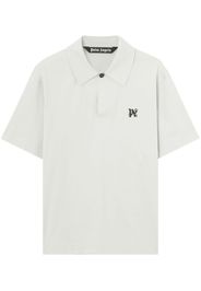 Palm Angels monogram-embroidered cotton polo shirt - Bianco