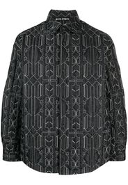 Palm Angels monogram-quilted shirt jacket - Grigio