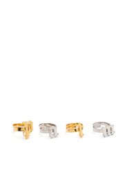 Palm Angels Gothic Palm ring set - Argento