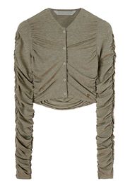 Palm Angels Cardigan crop con ruches - Verde