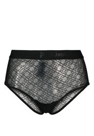 Palm Angels logo-waistband lace briefs - Nero