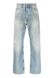 Palm Angels distressed straight-leg jeans - Blu