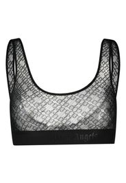 Palm Angels Reggiseno semi trasparente con stampa - Nero