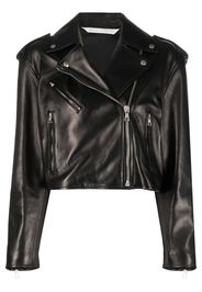 Palm Angels zip-up leather jacket - Nero