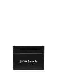 Palm Angels logo-print leather card holder - Nero